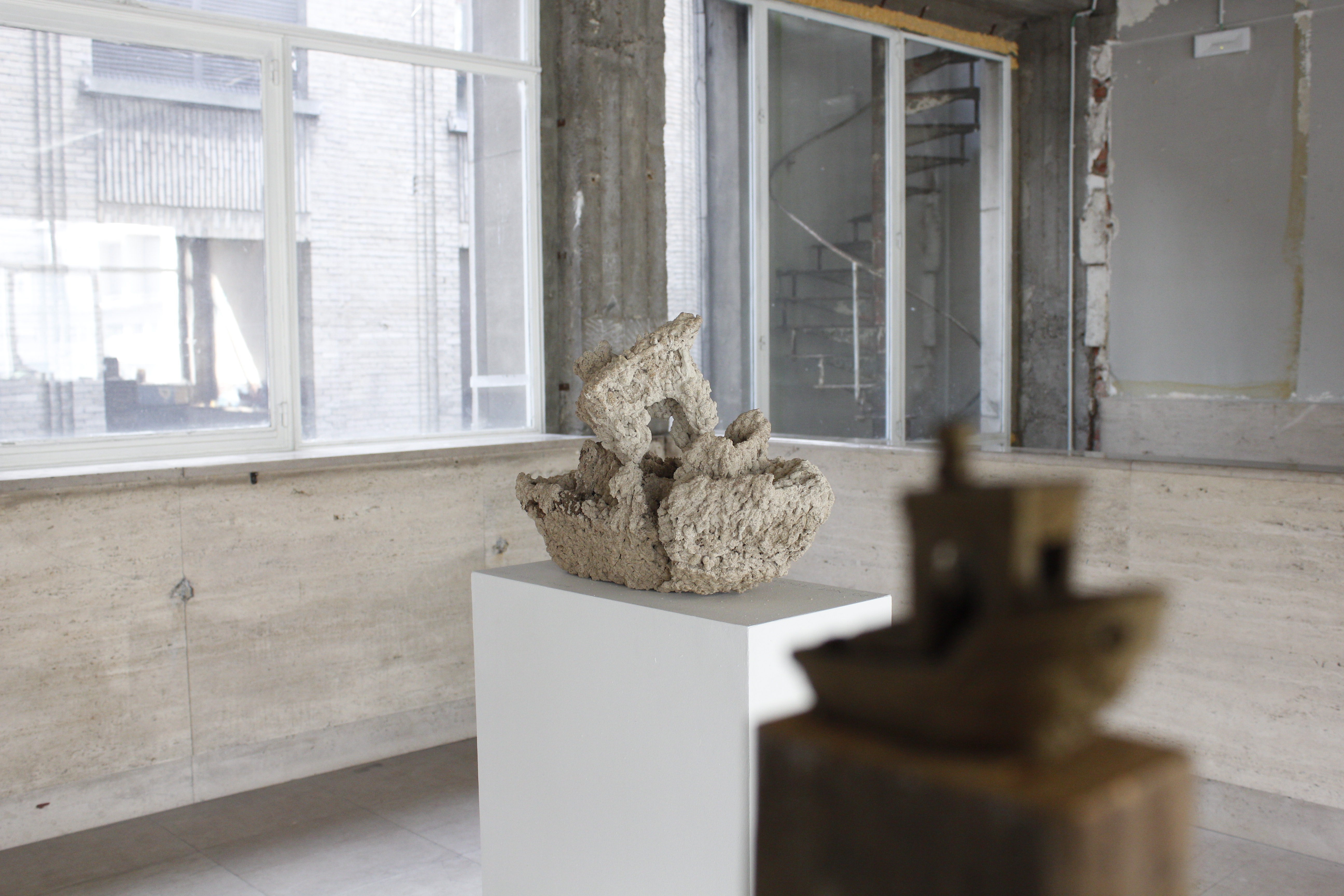 Initial brush strokes on canvas